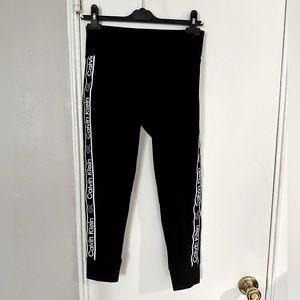 Calvin Klein Black Leggings with Logo on Outer Seam